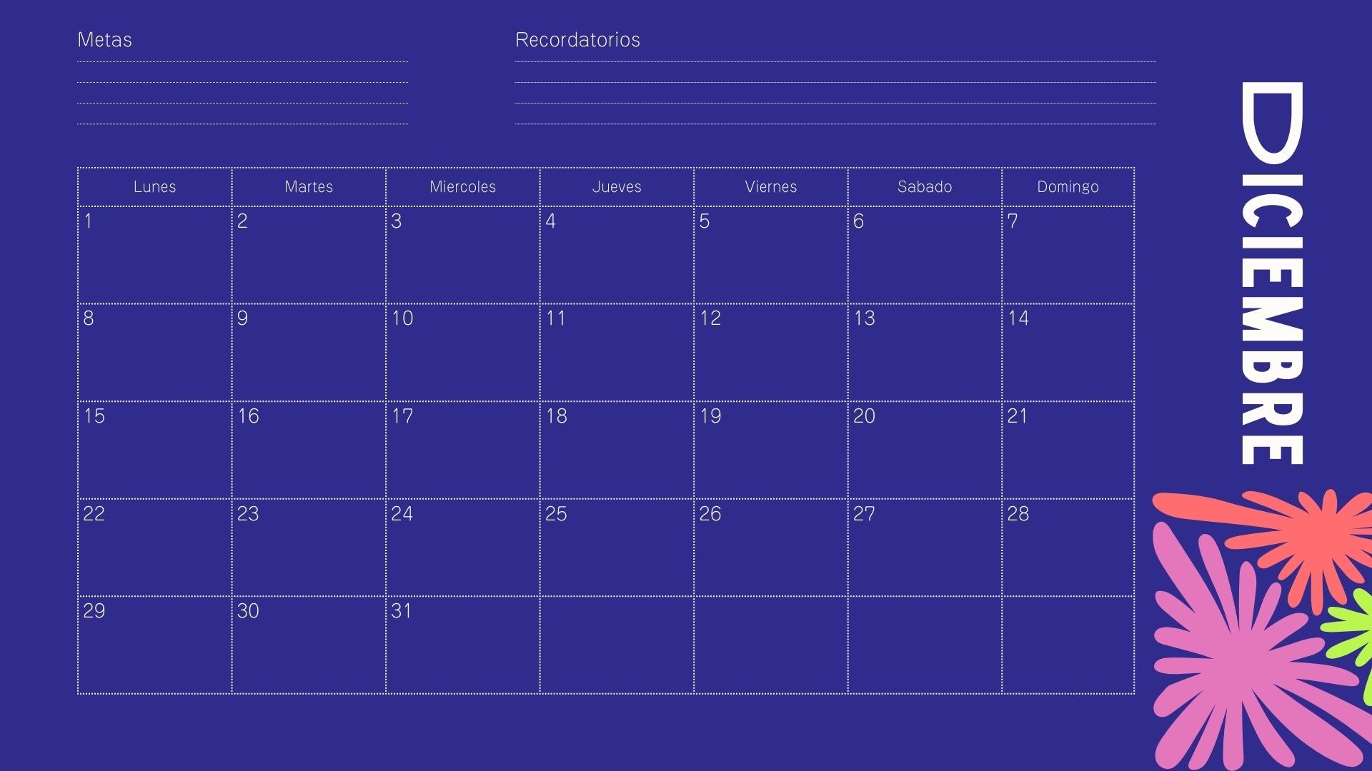 MindZen Calendar 2025 – Visualiza tu fin de año con alegría!